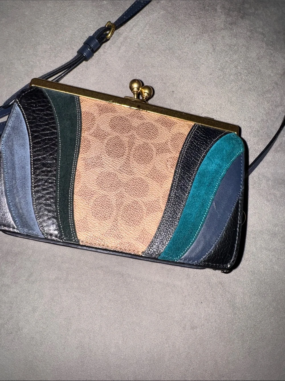 Coach Colorblock Signature Crossbody in Brown, Black and Green